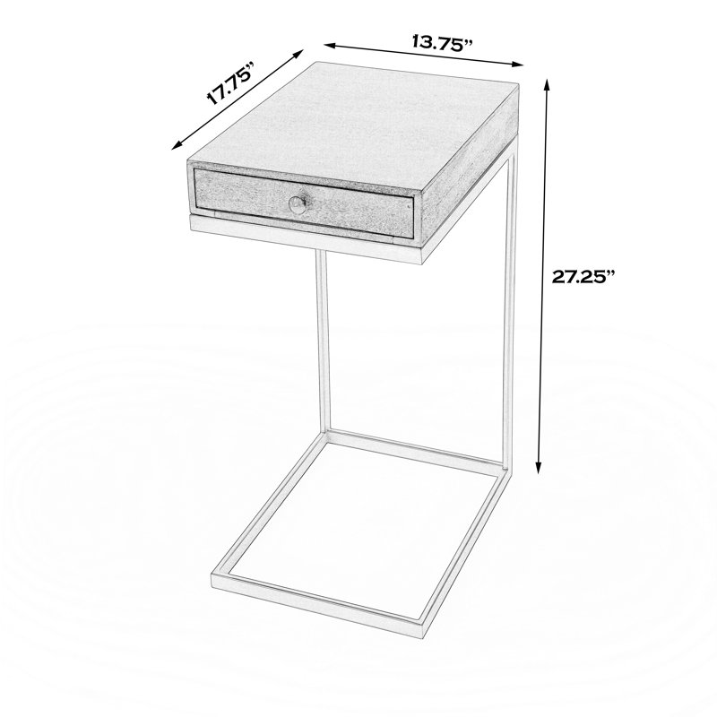 Alec 1 Drawer C Shaped End Table