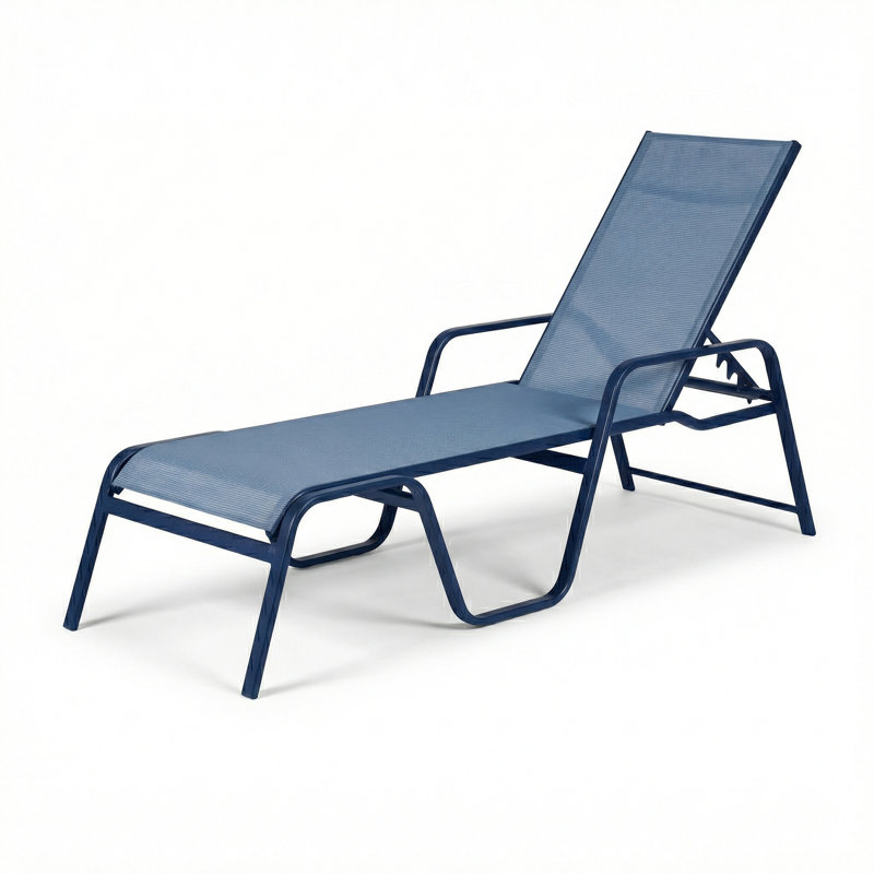 Chaise, Dupioni Poolside Sling/Midnight