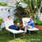 Foldable Chaise Lounge Cushion Set of 2, Outdoor Lounge Chair Cushion Set, UPF50+ 230gsm Olefin, 80" x 26" Cream White-2007100007