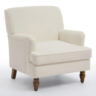Modern Upholstered Turned Legs Armchair