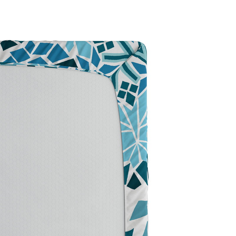 Microfiber Geometric Fitted Sheet, Queen Fitted Sheet