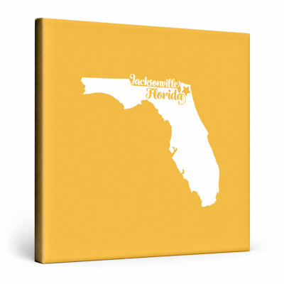 Jacksonville Florida — State Silhouette — Canvas Wall Art