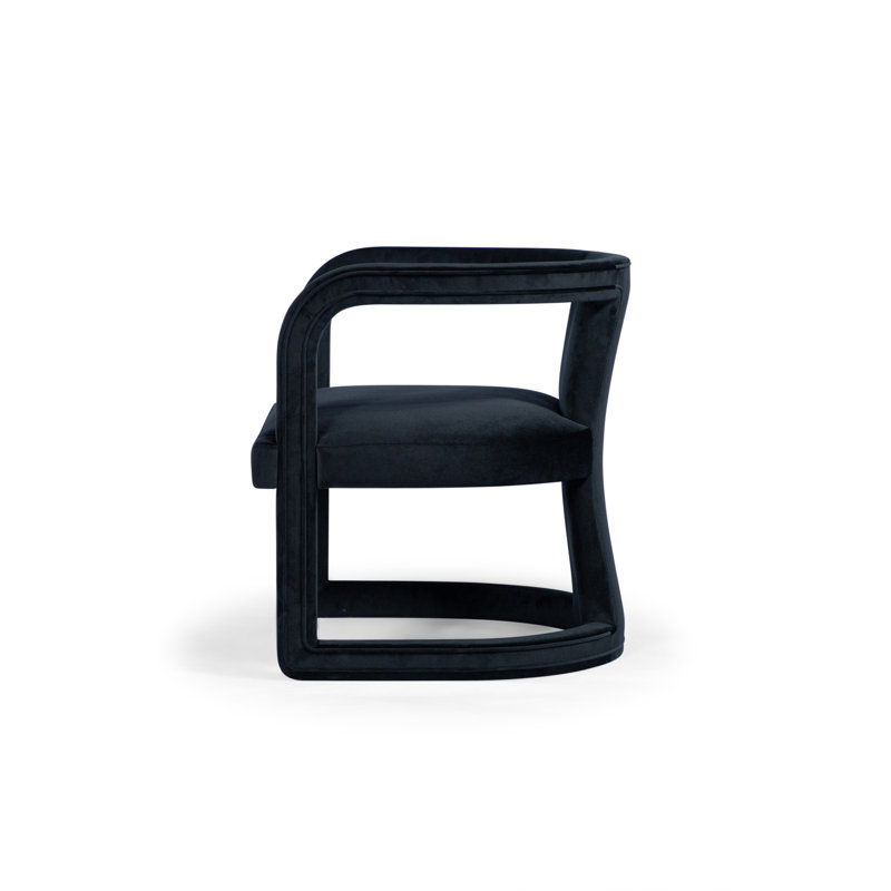 Metro Barrel Chair, Stax Black Performance Velvet