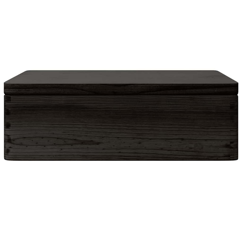 Lily Manor Solid Wood Decorative Basket, 13cm H x 40cm W x 30cm D, 2.6L, Black
