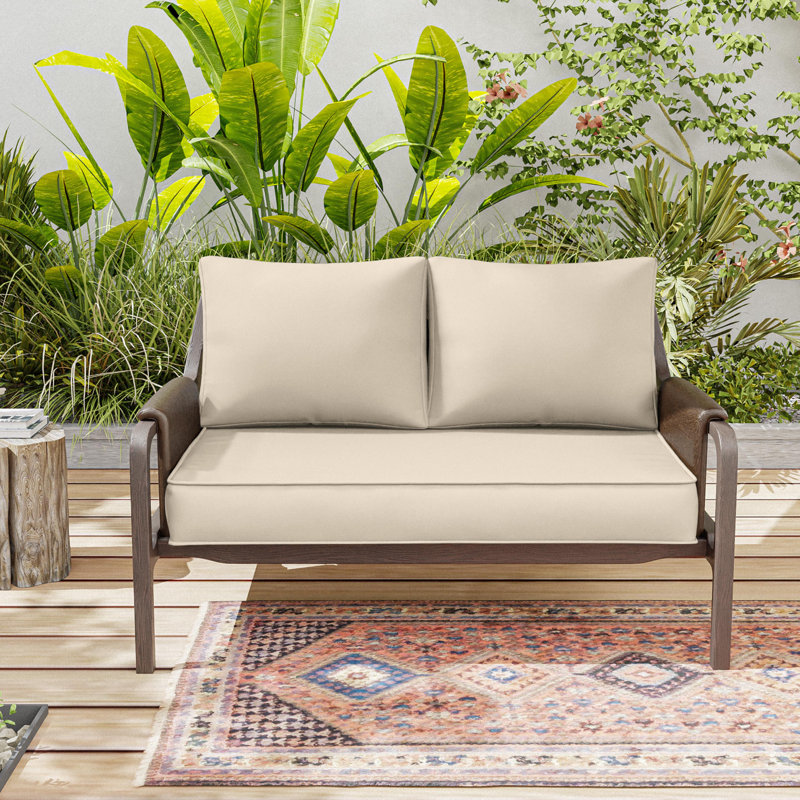 3-Piece Outdoor 5" Replacement Cushion Set Seat/Back Cushion，Only cushions, Cream