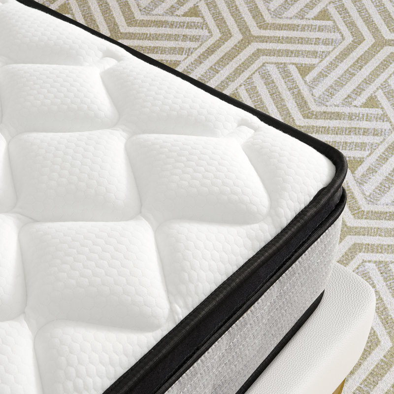 Matelas à ressorts ensachés hybride de 12 pouces pour un mélange parfait de soutien et de confort, Grand lit