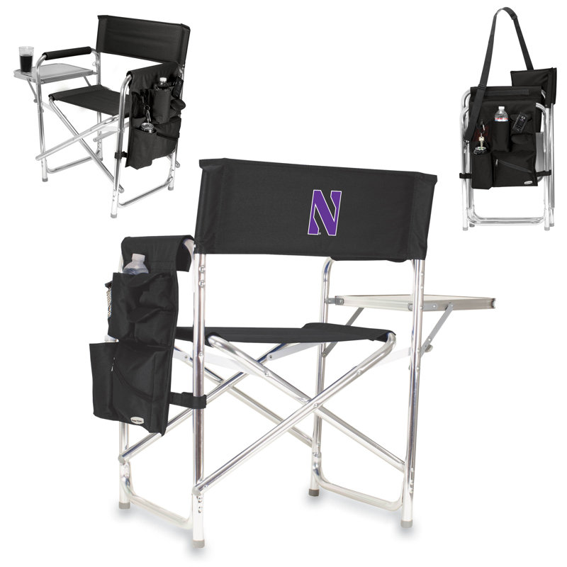 Chaise de réalisateur pliante Sports, Wildcats de l'Université Northwestern, Noir