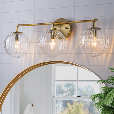 Éclairage pour salle de bain à 3 lumières à intensité variable avec sphère