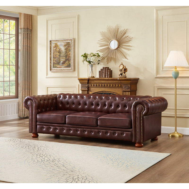 Canapé 88,5 po Chesterfield, Bourgogne