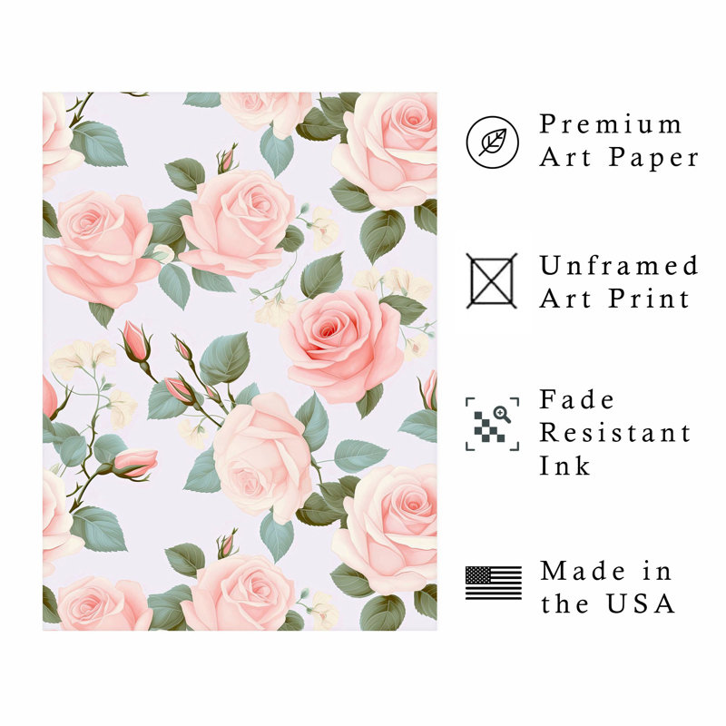 «Floral Rose Flower Symphony VII», reproduction d'art non encadrée, H 14 po x l 11 po