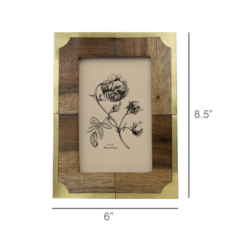 Teak & Brass Frame - 4X6