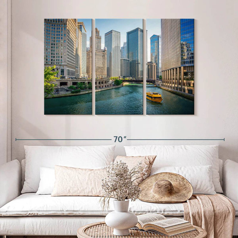 Gratte-ciel Hannes du centre-ville de Chicago, H 32 po x l 50 po