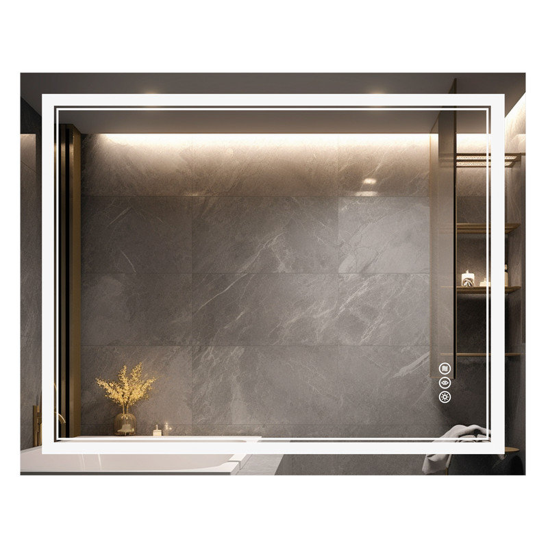 Harana Front and Back Lighting Dimmable Anti-Fog Bathroom/Vanity Mirror with Tempered Glass, 32" x 40"