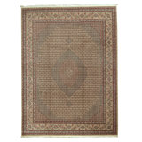 Hand Knotted Wool Oriental Area Rug in Gold