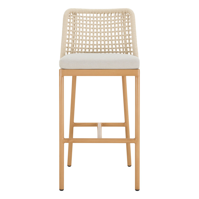 Tabouret de bar Deana Farrah, Beige et chêne