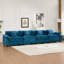 Canapés modulaires spacieux en chenille moderne, canapé bleu confortable pour le salon