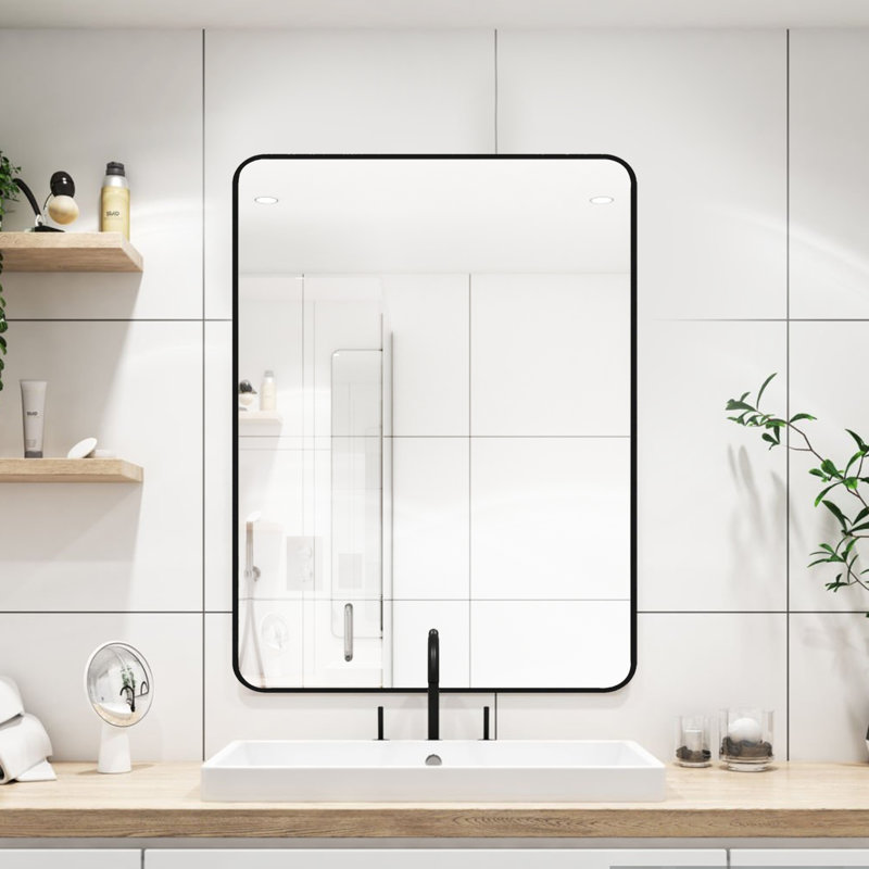 Miroir Bonia, 22 po x 30 po, Noir