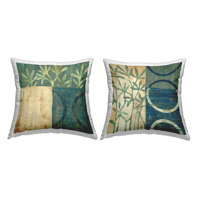 Ensemble de coussins d'extérieur 2 pièces Modern Green Botanicals par Liz Jardine