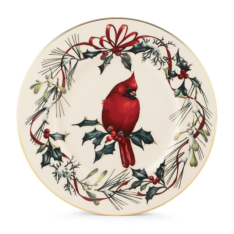 Lenox Winter Greetings 9" Cardinal Accent Plate
