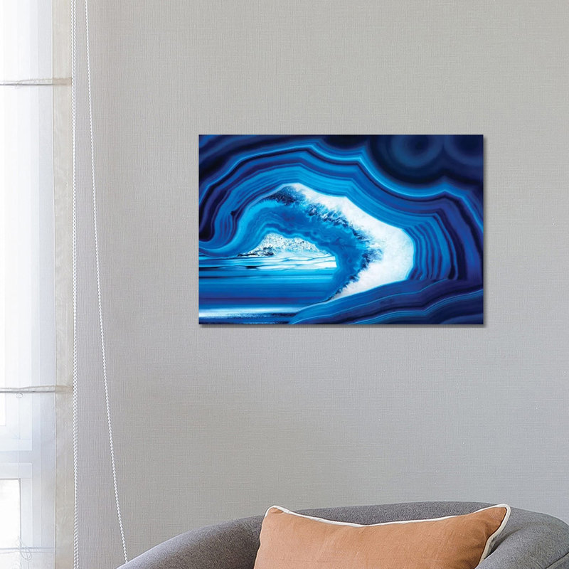 Slice Of Blue Agate by Philippe Hugonnard - Wrapped Canvas Gallery-Wrapped Canvas Giclée