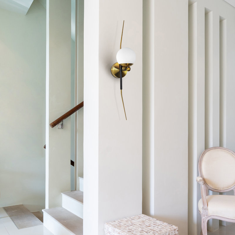 Chianti 6-in Integrated LED ETL Certified Linear Wall Sconce Light with Glass Shade Antique Brass