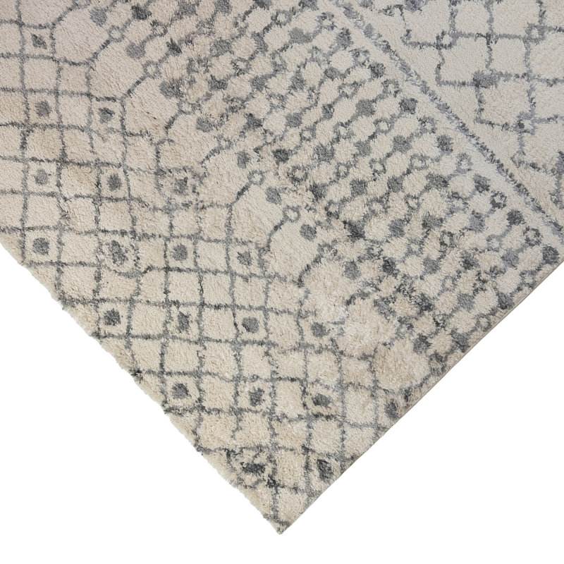 Tapis ivoire / gris Frieso, Rectangle 5 pi x 7 pi 6 po
