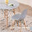 5-Piece Round Dining Table Set for 4, 35.5” Kitchen Table with Chairs, Solid Wood Legs, Plastic Seats, Gray-32835126-32835210-19293708