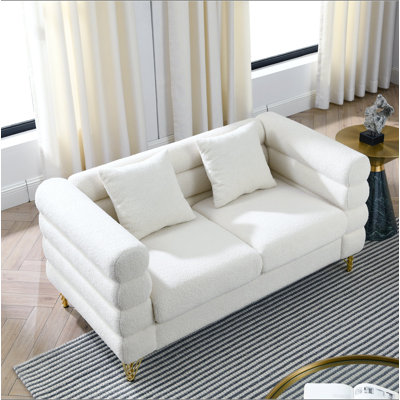 Canapé modulaire surdimensionné de 60 pouces à 2 places, canapé modulaire en tissu confortable à assise profonde, avec 2 coussins pour le salon et la chambre à coucher