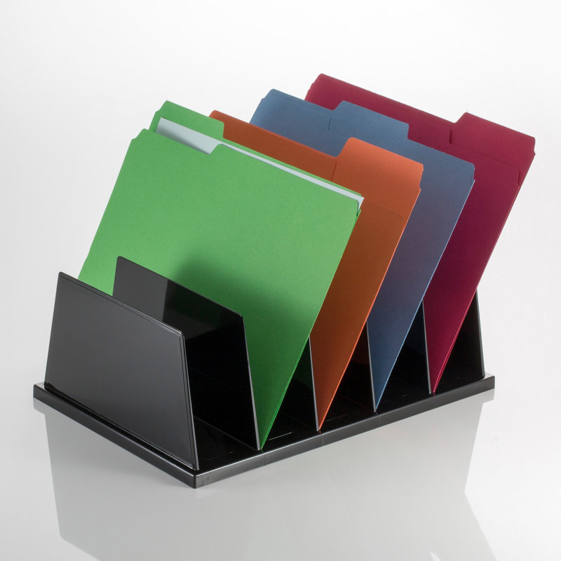 Grand trieur, 5 compartiments, 9 po x 13-1 / 2 po x 5 po, noir