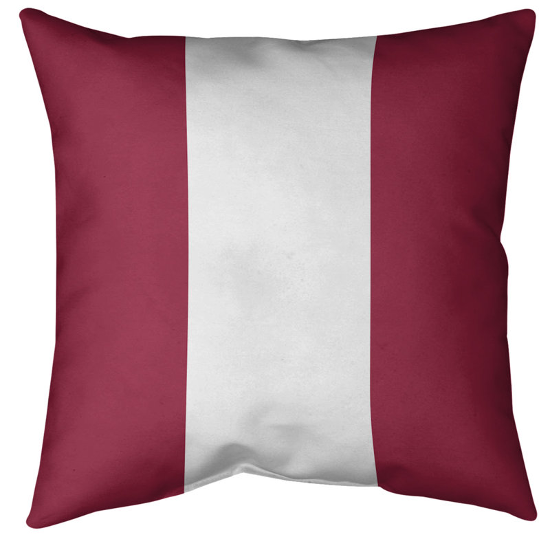 Housse de coussin en football arizona, 14 po x 14 po, Rouge / Blanc, Polyester sergé