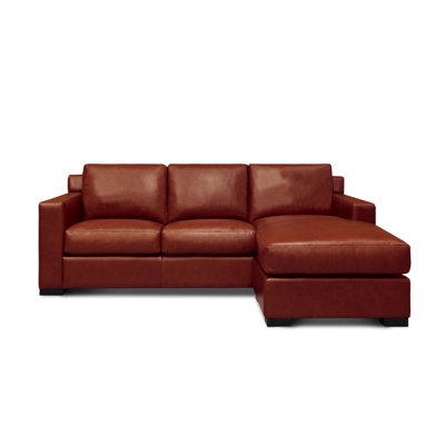 Canapé modulaire réversible en cuir véritable de 89 po Akar
