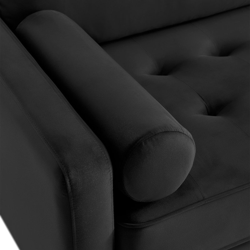 Velvet Lounge Sofa Seats 3, Highly Resilient And Comfortable Design, Comes With 2 Pillows, Suitable For A Variety Of Home Spaces