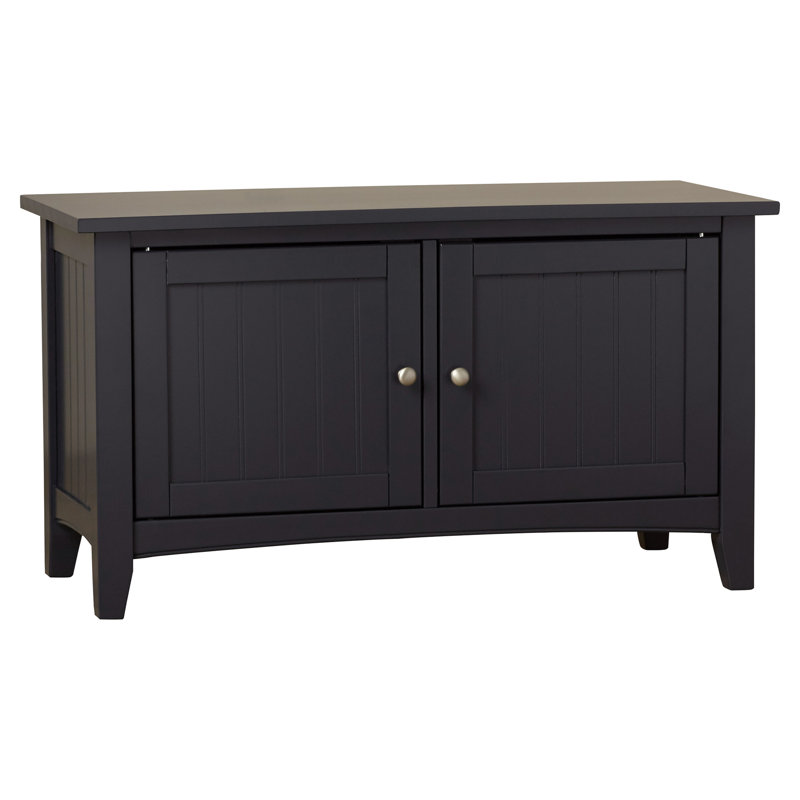 Ajwad Storage Bench with 2-Door Cabinet Storage, Gray, Charcoal