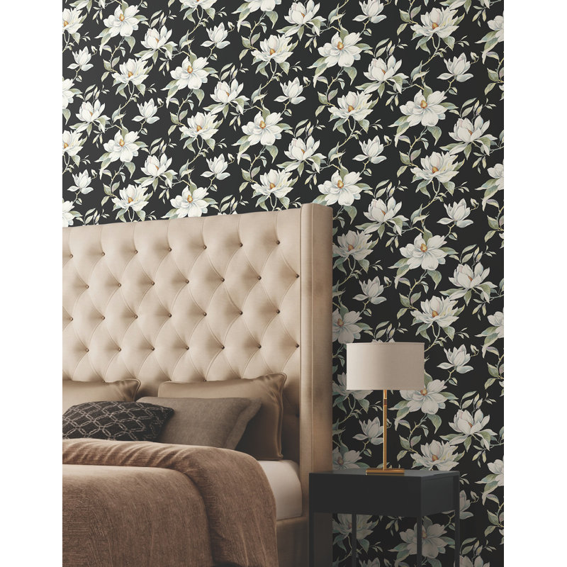 Papier peint blanc Garden Jewels, Noir, noir, noir, noir
