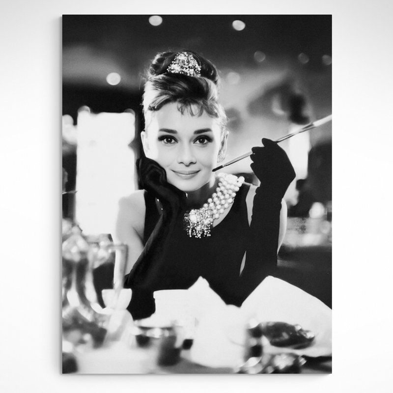 Audrey Hepburn - Breakfast At Tiffany's - Restaurant - Wrapped Canvas Print, 61cm H x 41cm W