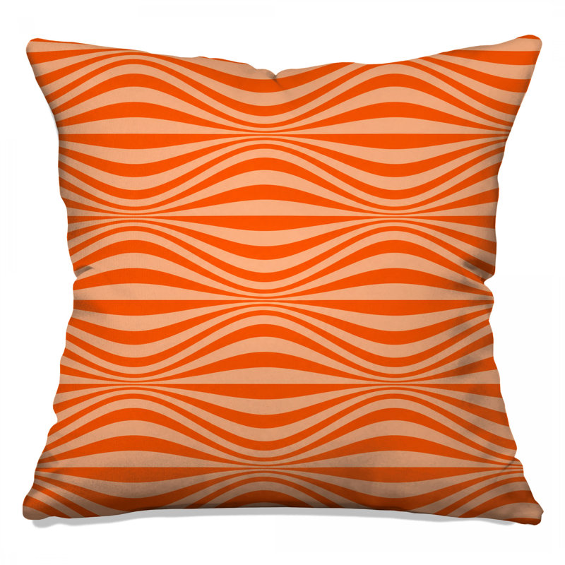 Coussins décoratifs Orange Wavy Lines, 16 x 16 inches