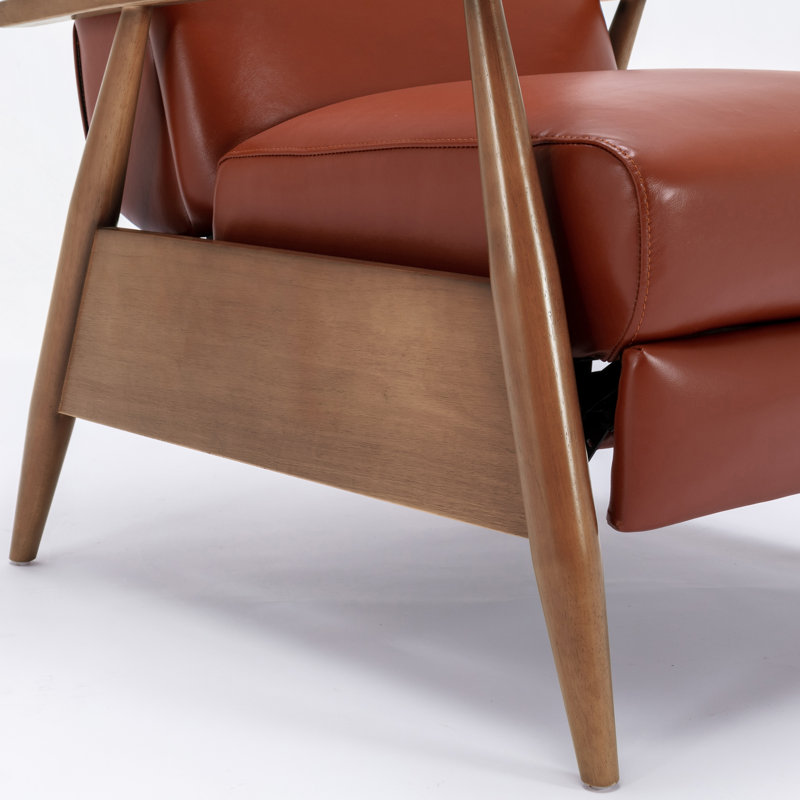 Fauteuil inclinable en cuir Imona, Cuir véritable galet caramel