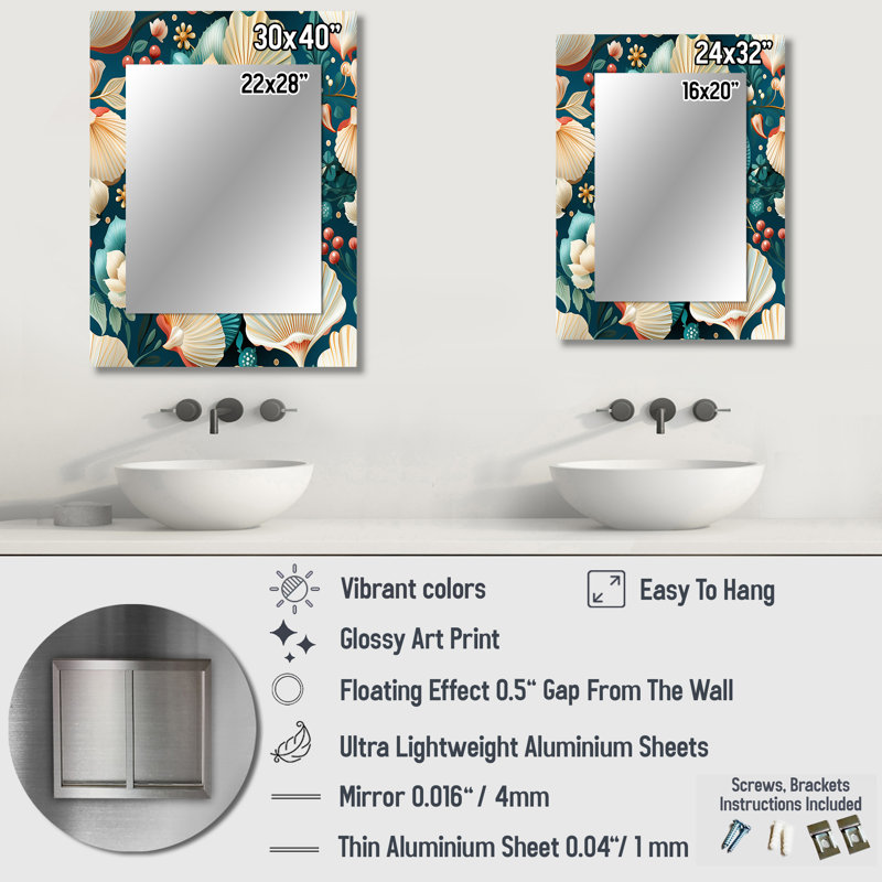 Hedva - Coastal Wall Mirror, 32" x 24"