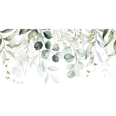 Minimalist Green Eucalyptus Botanical Wallpaper