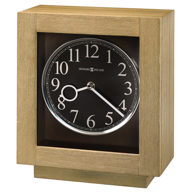 Analogue Ash Solid Wood Quartz Movement / Crystal Tabletop Clock in Black/Brown