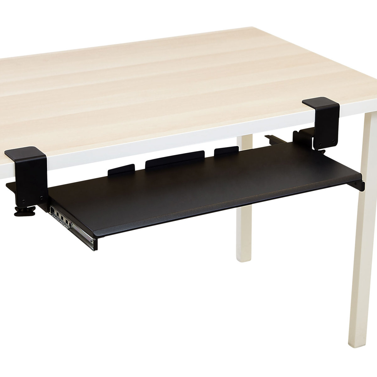 Clamp Keyboard Tray Under Desk Sliding Shelf Brackets Supports Drawer - View #5