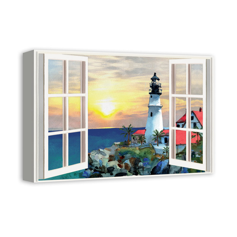 Art sur toile pour fenêtre coucher de soleil Nikolai, H 12 po x l 18 po x P 1,25 po