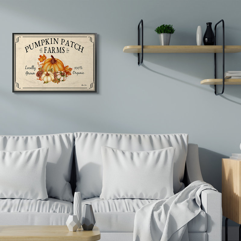 Affiche traditionnelle « Pumpkin patch » par Sheri Hart-impression d’art graphique, Giclée encadrée noir minuit