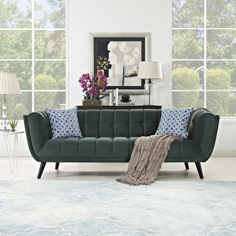 Carson Carrington Karhula Upholstered Sofa, Green Fabric