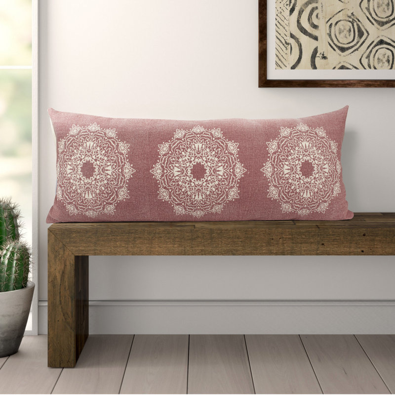 Coussin Mandala, Rose, Polyester