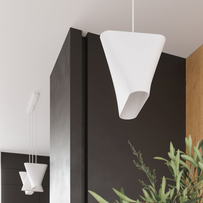 Gwenaelle 1 - Light White Teardrop Pendant, White