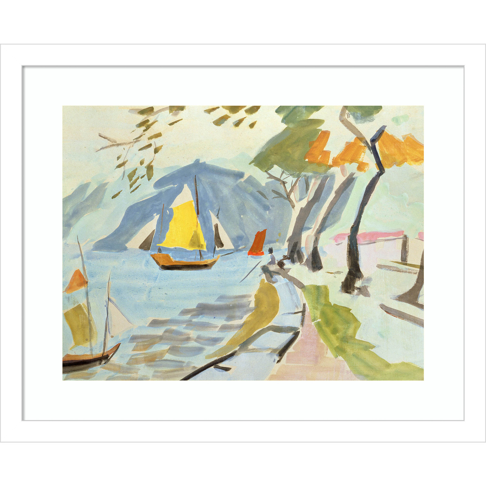 Macau Shoreline Print by Anne Durham, White, 14" H x 17" W x 1" D