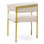 Dining Chair Gainsley Axton Off-White Brushed Brass Finish