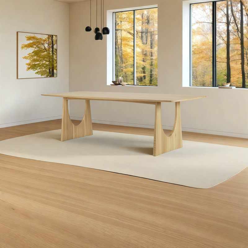 Rectangular Burlywood Solid Wood Dining Table, 29.5"H x 63"L x 27.6"W