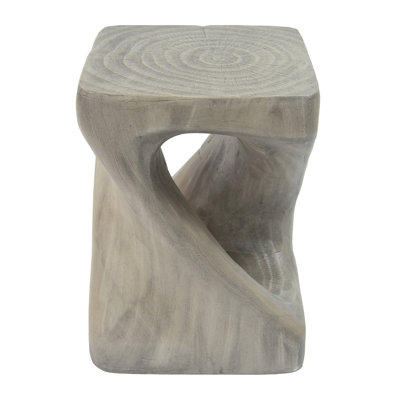 MGO Twist Shape Side Table, Wood-like texture, Gray Color